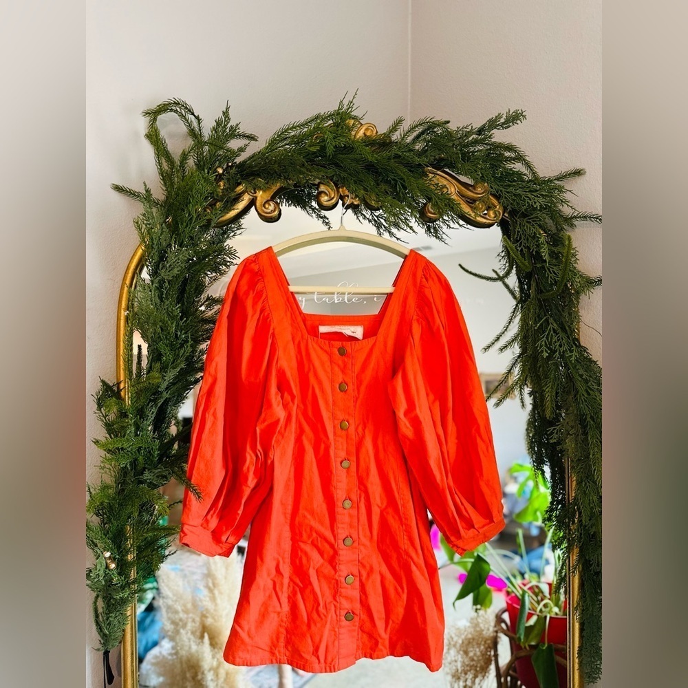 Free people Jen’s pirate booty orange long sleeve mini dress small